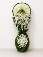Forever Loved - White Chrysanthemum, Orchid & Rose Funeral Stand