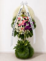 Life Well Loved - White Chrysanthemum, Pink Gerbera & Anthurium Funeral Wreath