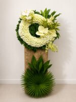 A Warm Farewell - White Funeral Wreath with Lilies