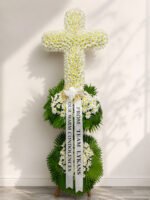 In Lord's Hands - White Cross Funeral Standee