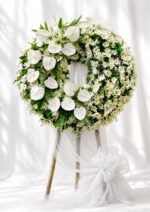 Deepest Sympathy - White Chrysanthemum Funeral Wreath