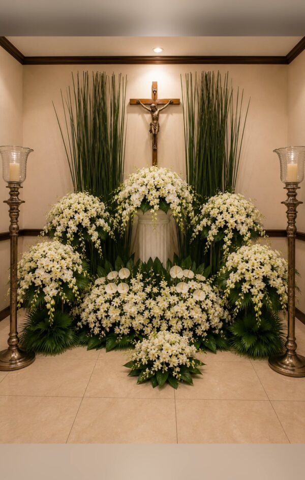Orchid Cascade Urn Setup