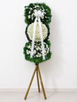 Simply at Peace - White Ball Chrysanthemum Funeral Stand